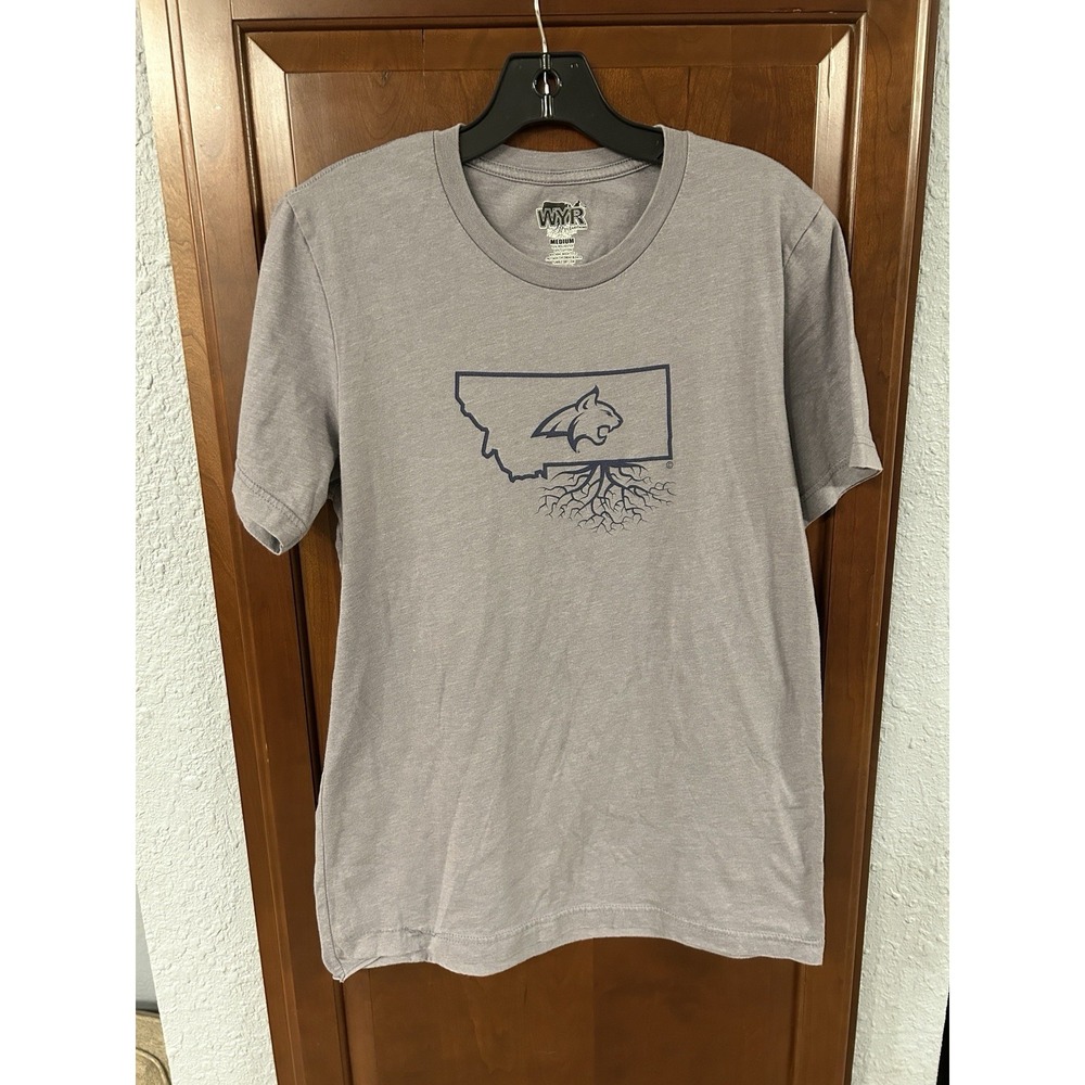 Wear Your Roots WYR Montana State Bobcats T-Shirt Tee Mens Medium Gray